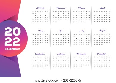 Rosa und Violet Minimal und Elegant 2022 Desk und Wandkalender
