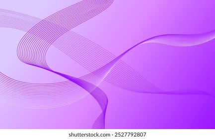 rosafarbene violette, glatte Linien, Wellenkurven mit glattem, abstraktem Farbverlauf-Hintergrund