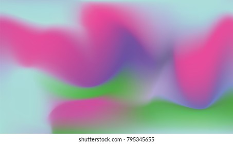 Pink violet teal gradient mesh background. Curly flow on space. Curved colorful stripes image. Holographic seamless blurry backdrop. Chaotic flow abstraction. Multicolor smoke wallpaper.