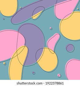 Pink violet yellow background for design. Backdrop with abstract round forms. Multicolor background flat design.