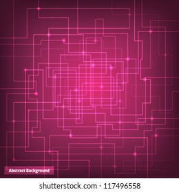 Pink virtual technology circuit background. This vector image is fully editable.