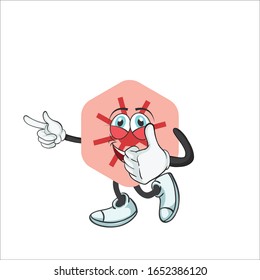 pink virus cartoon design with expression