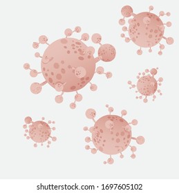 pink virus cells vector.coronavirus outbreak concept. covid coronavirus infection. 