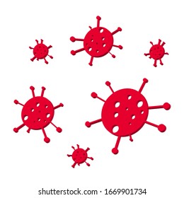Pink viruses on a white background 3d, vector