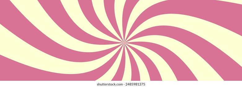 Pink Vortex spiral twirl. Psychadelic rotation rays. Dessert, berry ice-cream. Summer sweet background