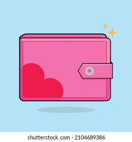 pink wallet flat vector, pink wallet full of money dollars and coins, pink wallet for woman vector design illustration, girly wallet,pink purse,pink pocket,golden coins,dollar money