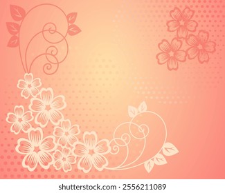 pink wallpaper with flowers and leaves