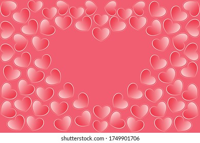 Pink wallpaper with several pink hearts