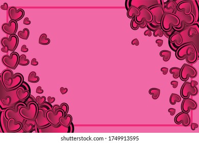 Pink wallpaper with several pink hearts