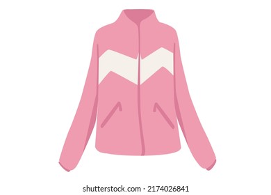 Pink warm winter jacket for extreme sports vector illustration on white background