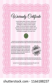 Pink Warranty. Complex background. Customizable, Easy to edit and change colors. Superior design. 