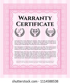 Pink Warranty. Customizable, Easy to edit and change colors. Printer friendly. Modern design. 