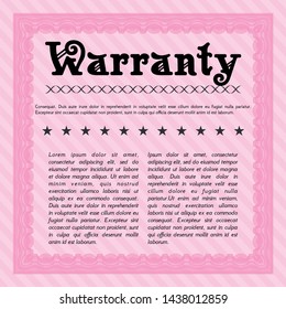 Pink Warranty. Customizable, Easy to edit and change colors. Printer friendly. Superior design. 