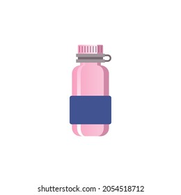 Pink Water Bottle Isolated Vector Illustration