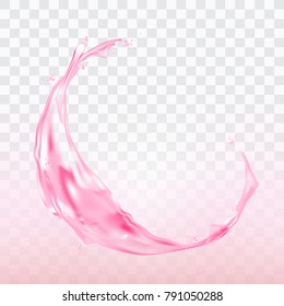 pink water bubbles isolated light background 