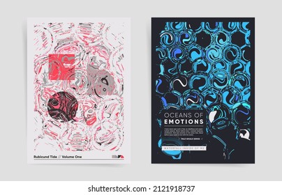 Plantilla de diseño de concepto de agua rosa para póster moderno, folleto, cartel, portada de libros, folleto. Resumen de patrón de agua futurista con formas de células orgánicas.