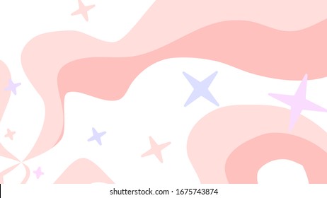 Pink water and pastel stars in abstract background 