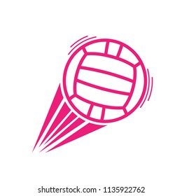 Pink water polo ball silhouette with moving shape