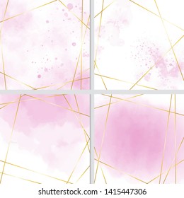 pink water splash color background with golden frame collection