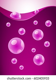 Pink water texture with air bubbles