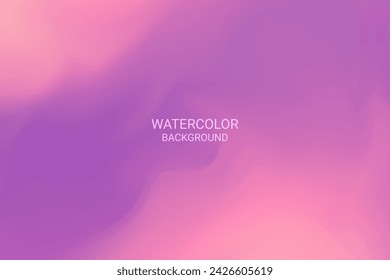 Pink Watercolor Abstract Background. Wallpaper. Gradient Backdrop. Vector Illustration. Valentine's Day. Blurred