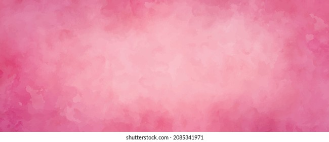 Pink watercolor background with border and vignette for your banner, poster, invitation, business card concept vector. Pink watercolor background illustration vector.