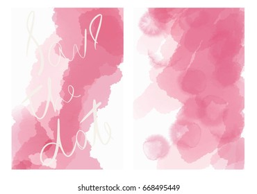 Pink watercolor background invitation