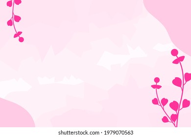 Pink  Watercolor background minimalist with hand drawn leaf  elements pastel color. Natural floral background for card, cover, and invitation