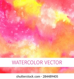 Pink watercolor background. Vector