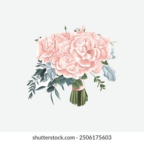 Pink Watercolor Bouquet of Flowers. Illustrator and designer. Wedding Invites, save the date, Birthday Invites, Video Invites, E-Cards