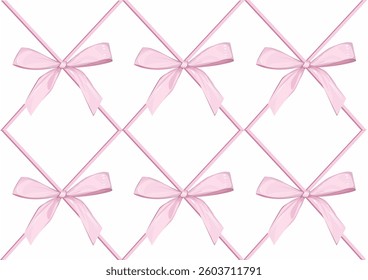 pink watercolor bow hand drawn