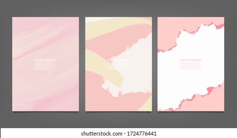 Pink watercolor Brochure template for you design,vector.
