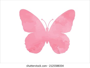 pink watercolor butterfly design vector
