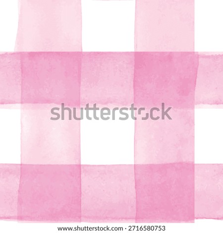 Pink Watercolor Check pattern design fabric print