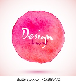 Pink Watercolor Circle, Vector Design Element