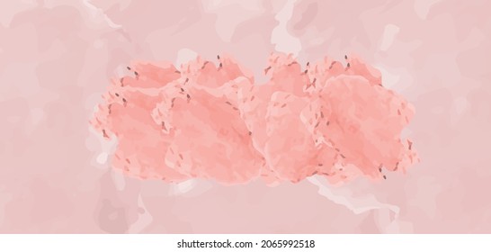 Pink watercolor drawing backgrounds design. Watercolor art background vector. Abstract Art design for print, cover, wallpaper, Minimal and natural wall art.