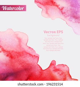 Pink watercolor frame abstract background ink splatter