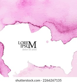 Pink watercolor frame for text. Vector illustration