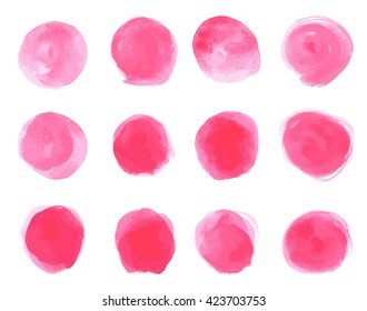 Pink Watercolor hand drawn background. Vector illustration.
