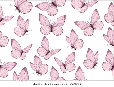 pink watercolor hand drawn design vector