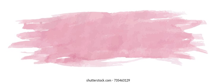 Pink watercolor hand painted background. Grunge vector element.
