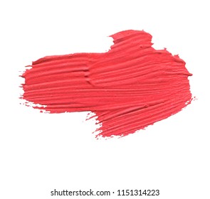 Pink watercolor paint stain isolated on white background. Dynamic Brush Stroke. vector illustration. Art Abstract Space for Text.