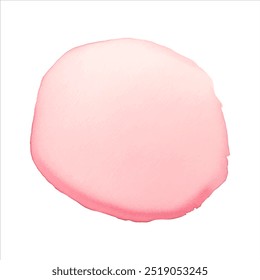 Pink watercolor round shape, stain, blob, circle. Hand drawn watercolor abstract element