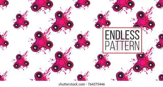 pink watercolor spinner. Vector hand drawn fashion illustration on white background in watercolor style