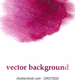 Pink watercolor splash. Vector background. Watercolor spot.