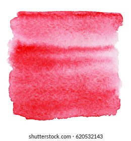 Pink watercolor splash. Vector brush stroke isolated on white background.