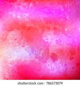 Pink watercolor textured background. Abstract vector pattern for your banner, poster or postcard to Valentine's Day