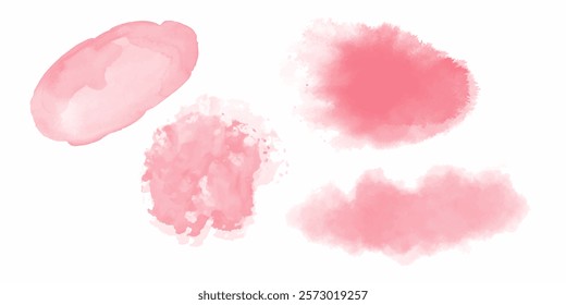 Pink watercolor textured background. Set for lovers, girlfriends or for mom