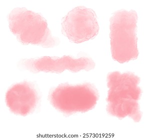 Pink watercolor textured background. Set for lovers, girlfriends or for mom