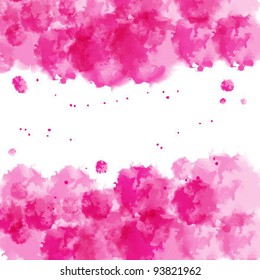 Pink watercolor valentines background. vector illustration